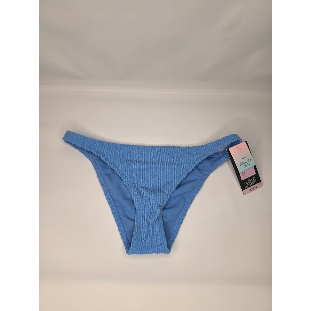 Wild Fable Textured Bikini Bottom Blue Medium NWT